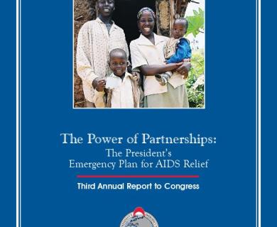 Joyce and David on the cover of PEPFAR’s annual report to Congress