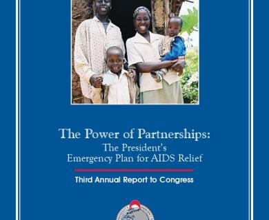 Joyce and David on the cover of PEPFAR’s annual report to Congress