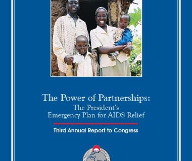 Joyce and David on the cover of PEPFAR’s annual report to Congress