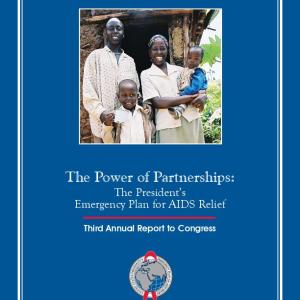 Joyce and David on the cover of PEPFAR’s annual report to Congress